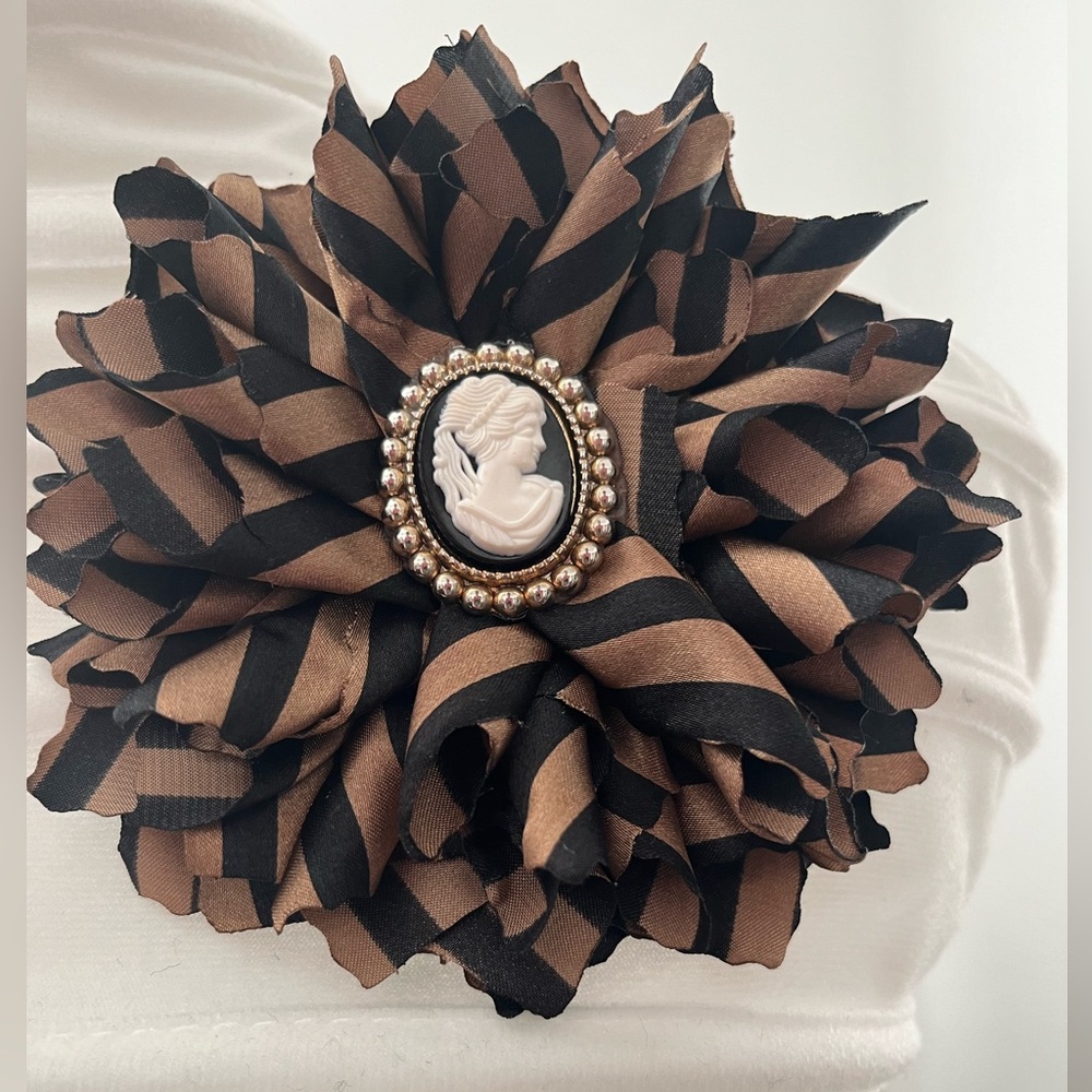 Fabric flower brooch